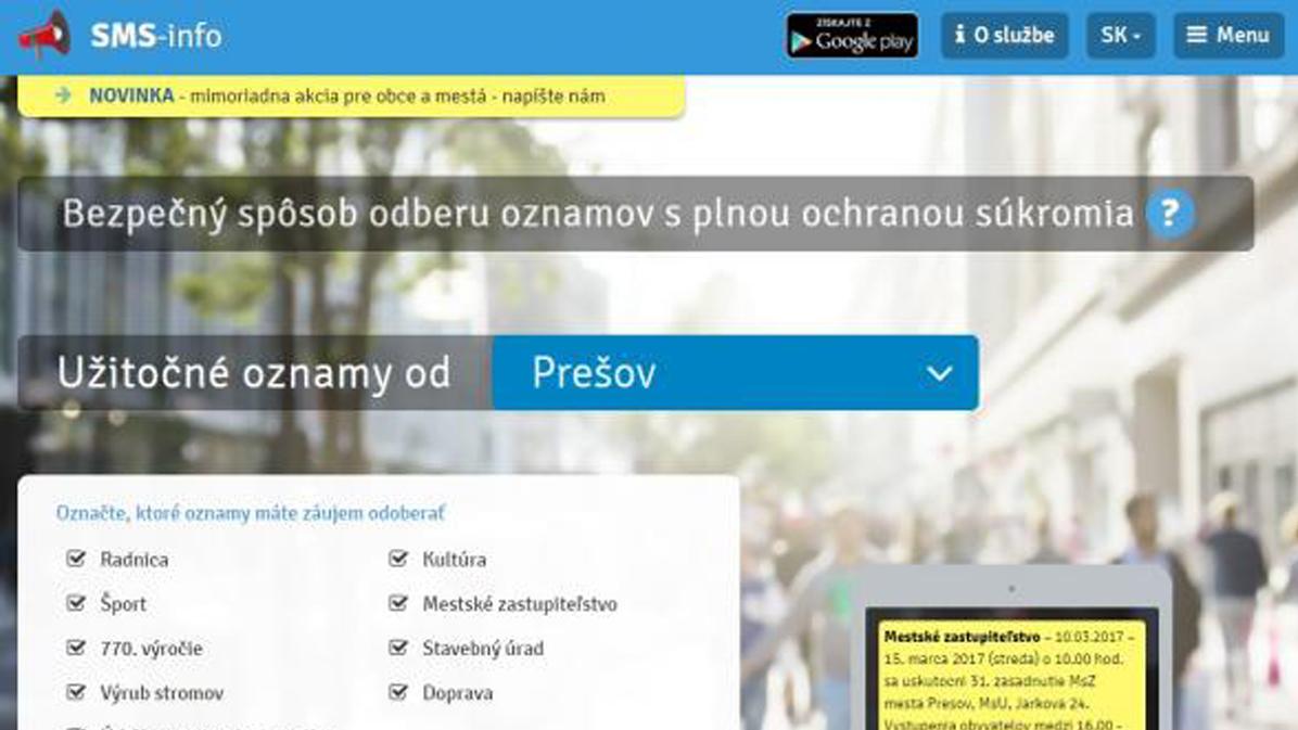 Prešov rozširuje svoje on-line služby pre verejnosť