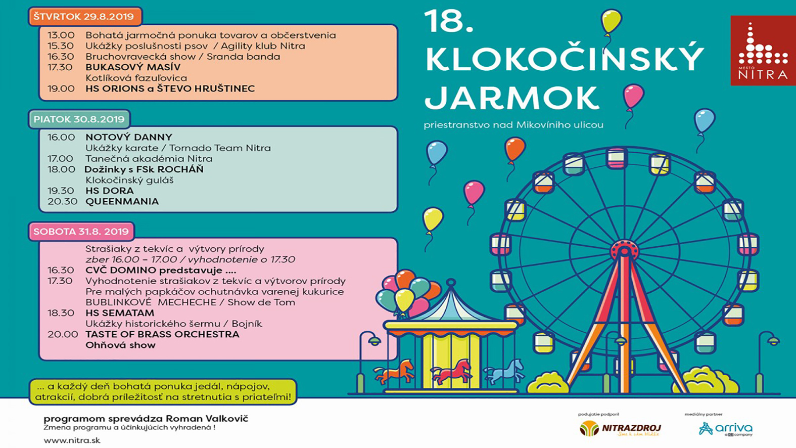 Tradičné podujatie Klokočinský jarmok  v Nitre dovŕši tohto roku plnoletosť
