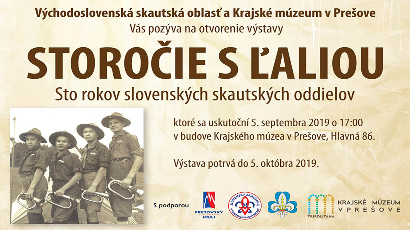 Krajské múzeum v Prešove predstaví storočnicu skautov na východnom Slovensku