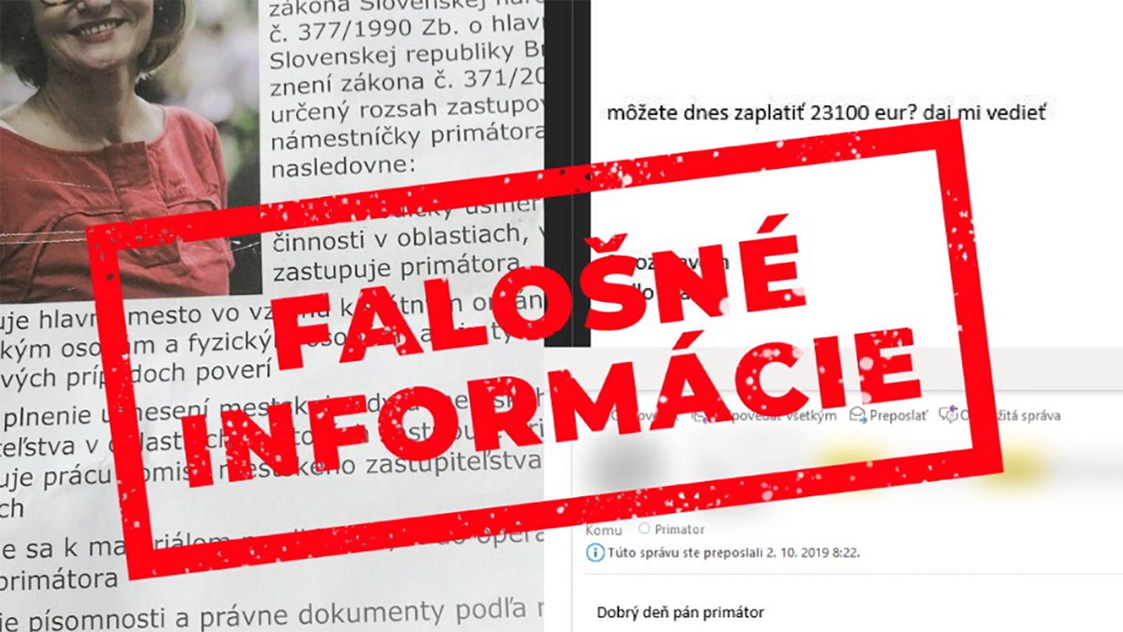 Falošný list zneužíva identitu námestníčky primátora 