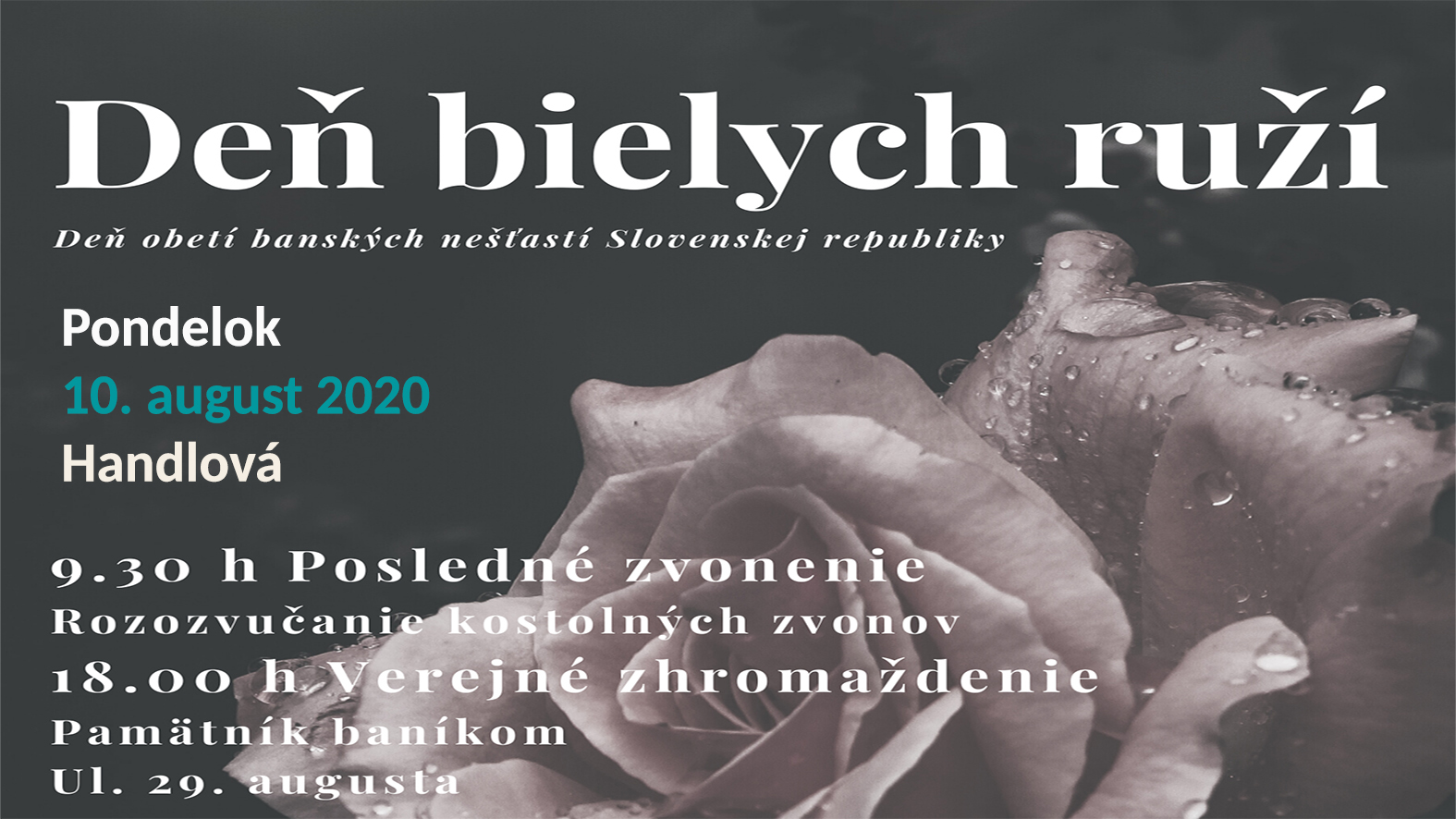 V Handlovej si Dňom bielych ruží pripomenú obete banských nešťastí 