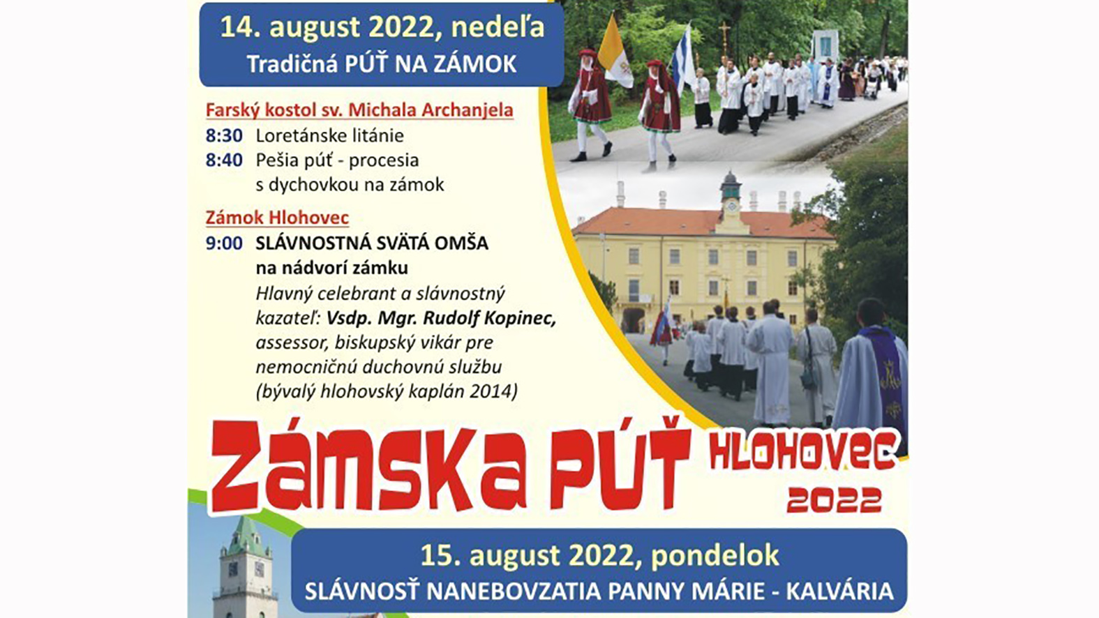 V nedeľu sa v Hlohovci bude konať tradičná Zámska púť