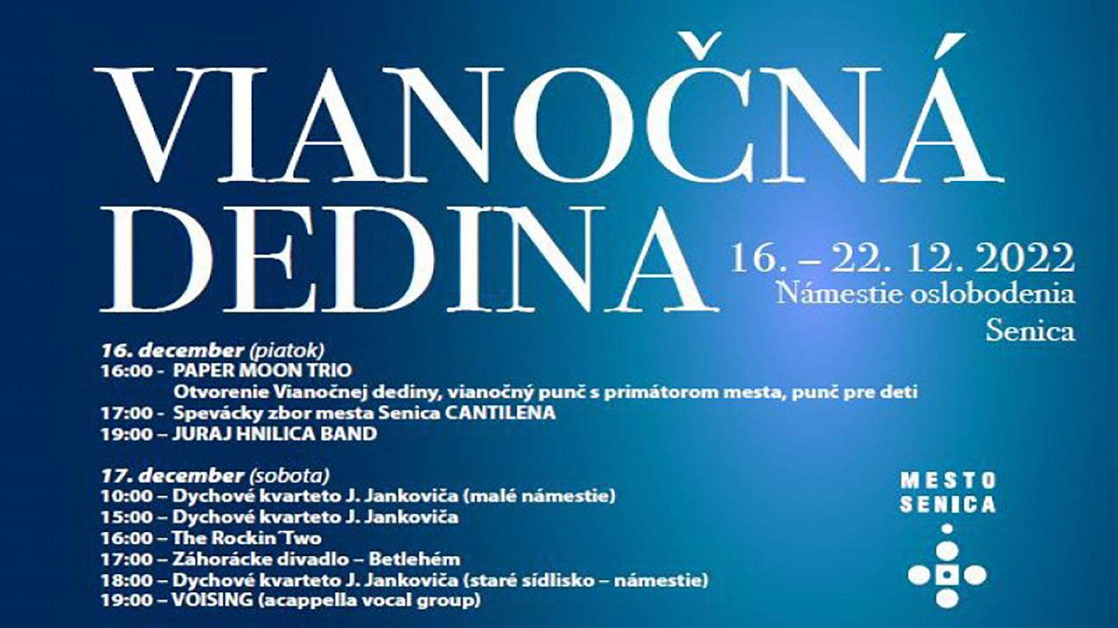 Vianočná dedina sa otvorí v piatok 16. decembra