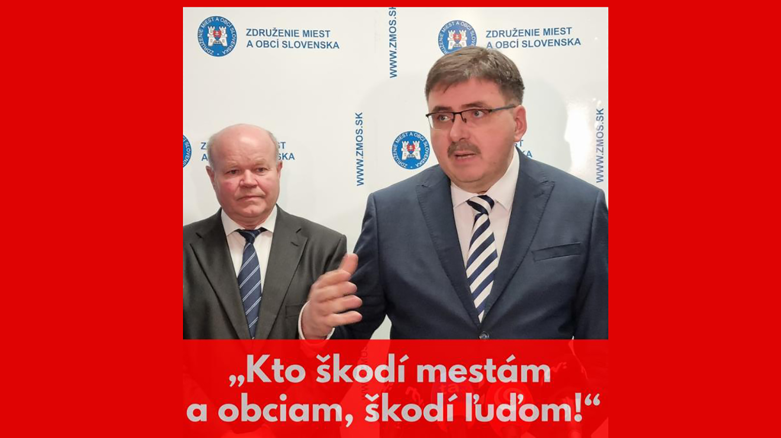 Kto škodí mestám a obciam, škodí ľuďom 
