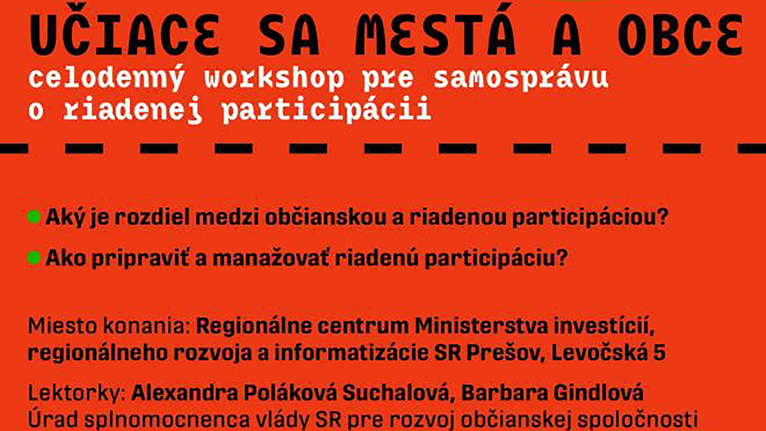 Bezplatný workshop pre samosprávy „Učiace sa mestá“  