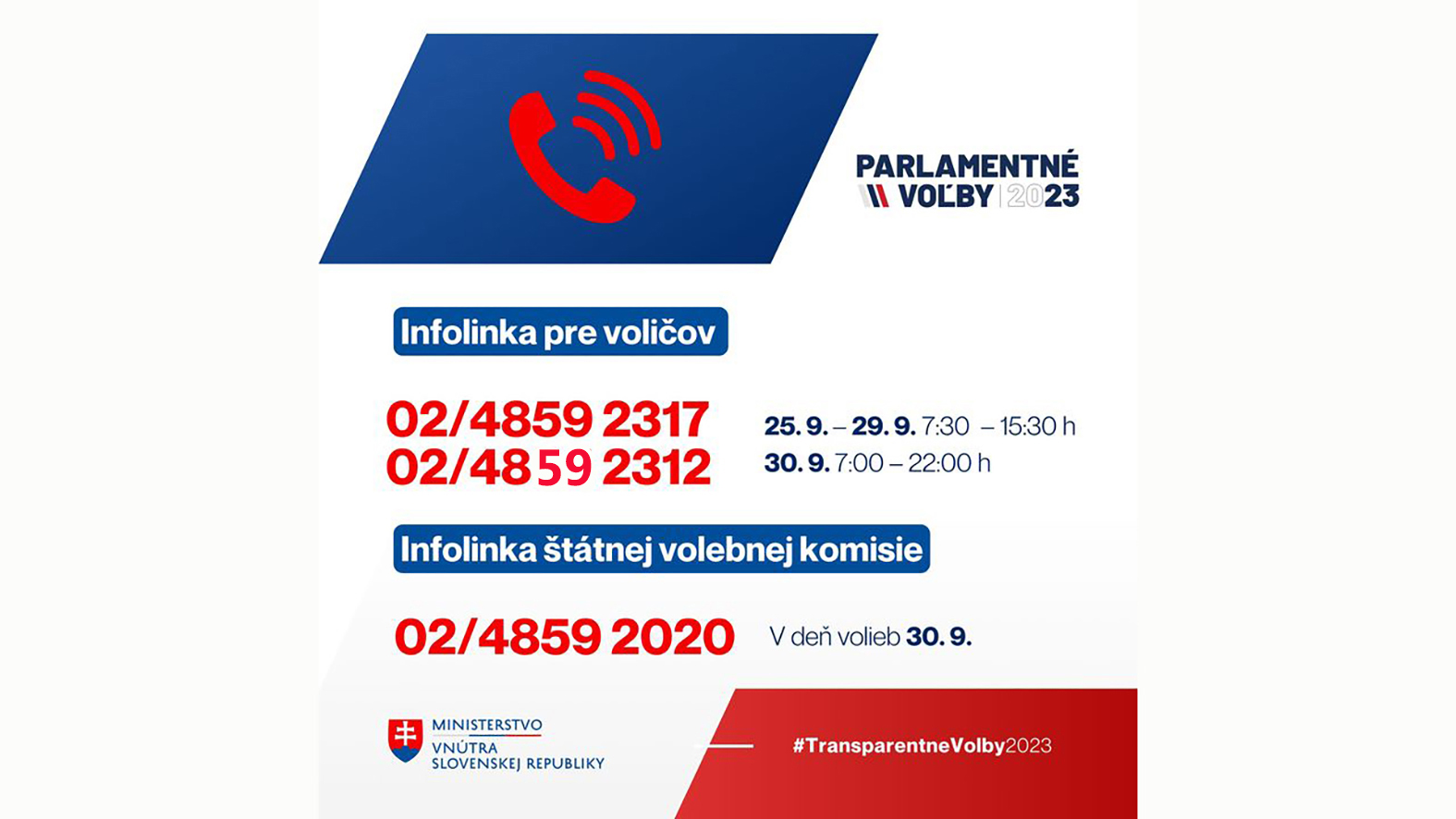 Infolinka pre voličov k voľbám do Národnej rady SR