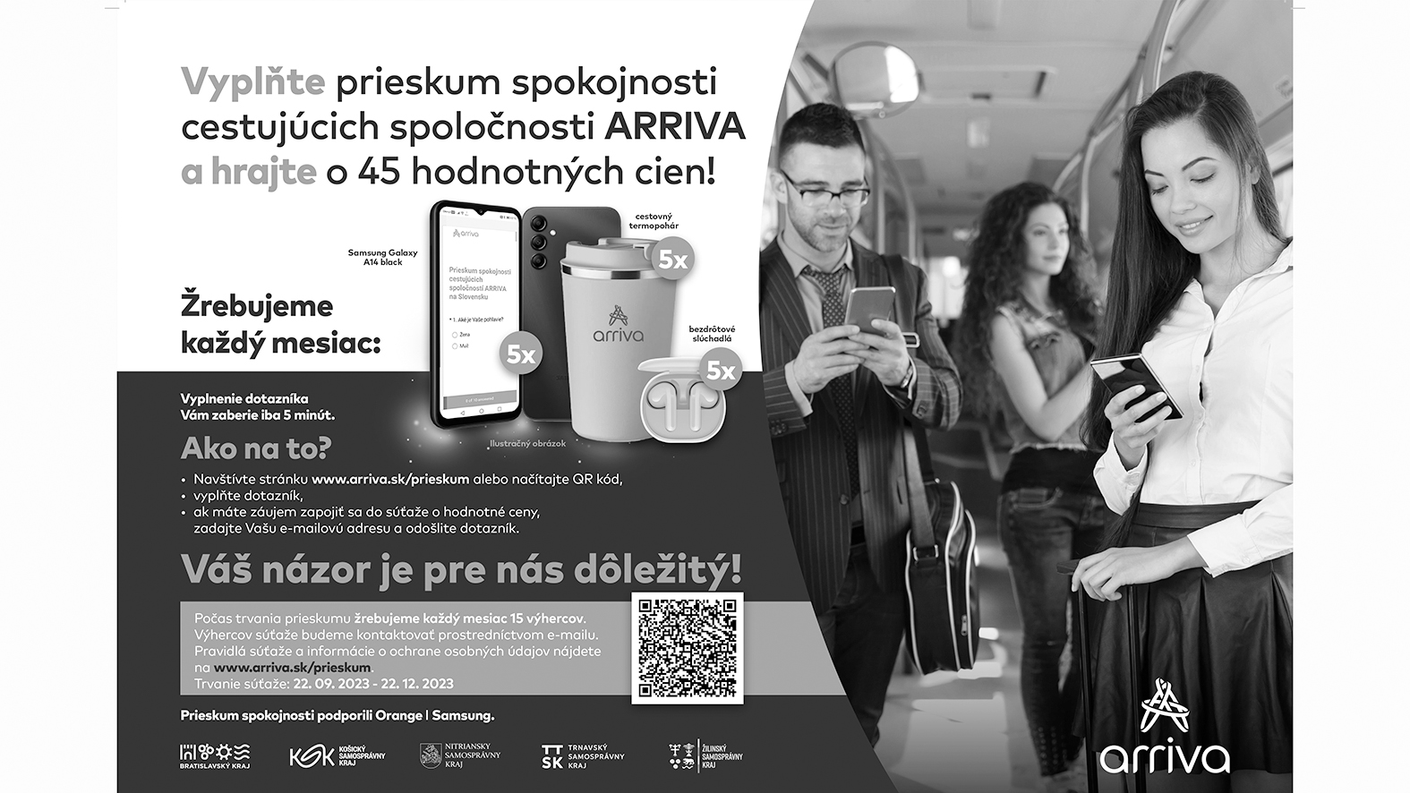 ARRIVA odštartovala veľký prieskum spokojnosti cestujúcich 