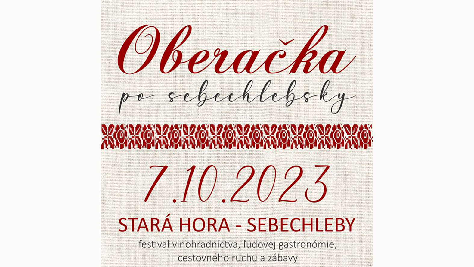 V Starej Hore bude už 16. ročník festivalu Oberačka po sebechlebsky