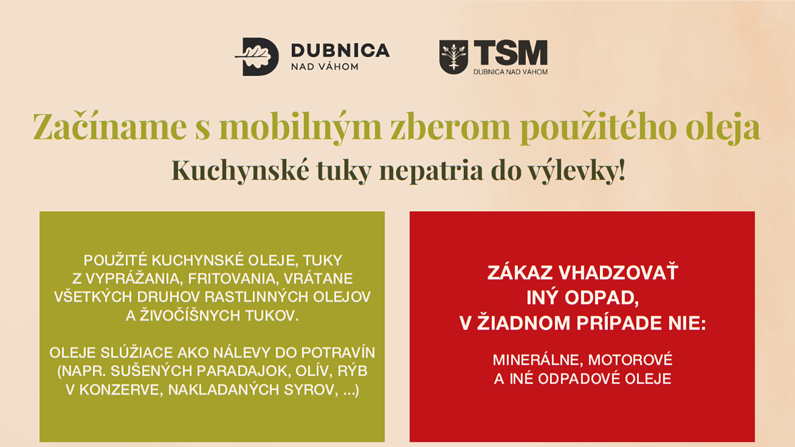 Za 3 litre použitého kuchynského oleja dostanete liter nového