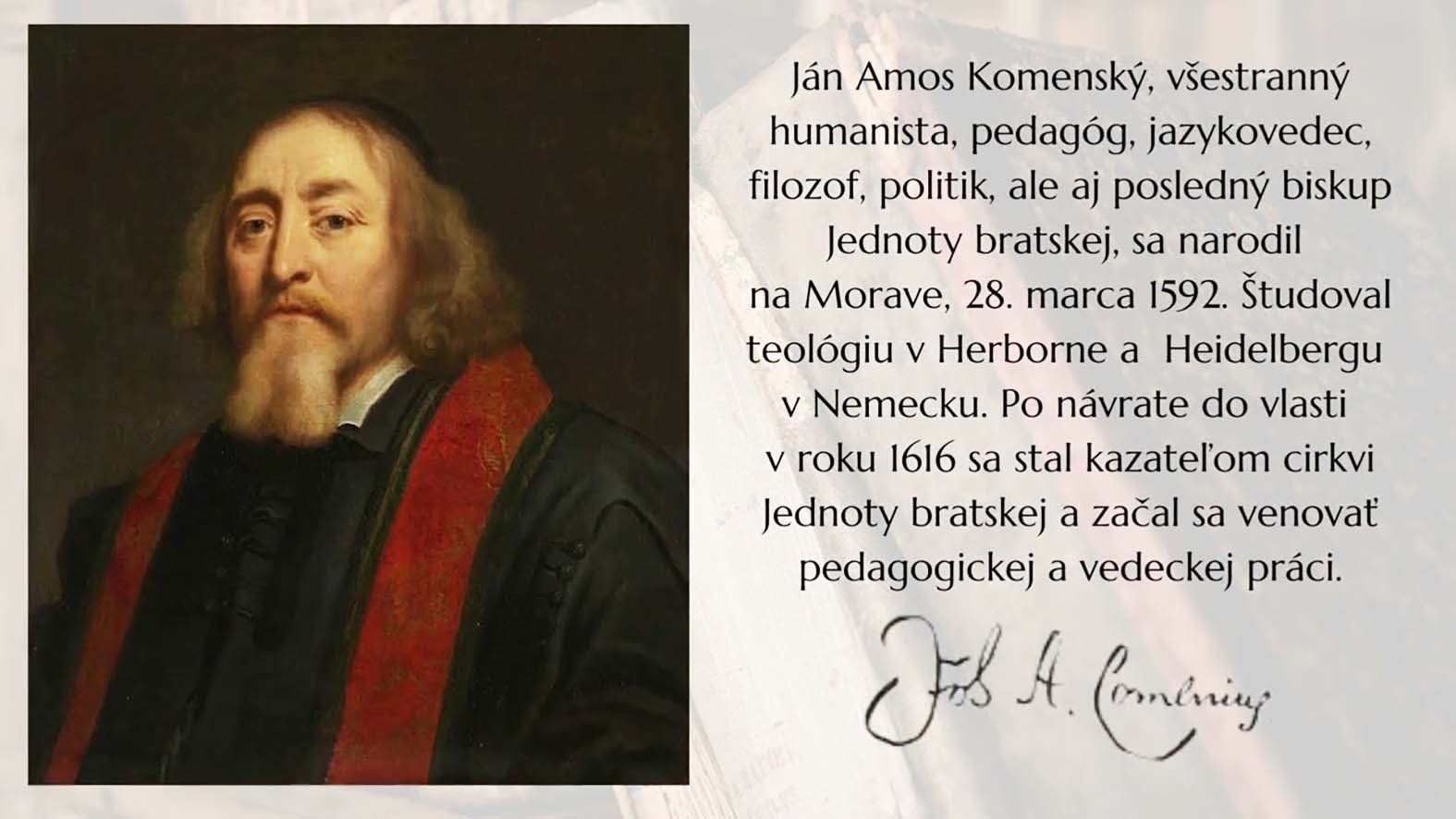 SNM v Martine sprístupnilo výstavu o živote a diele J. A. Komenského