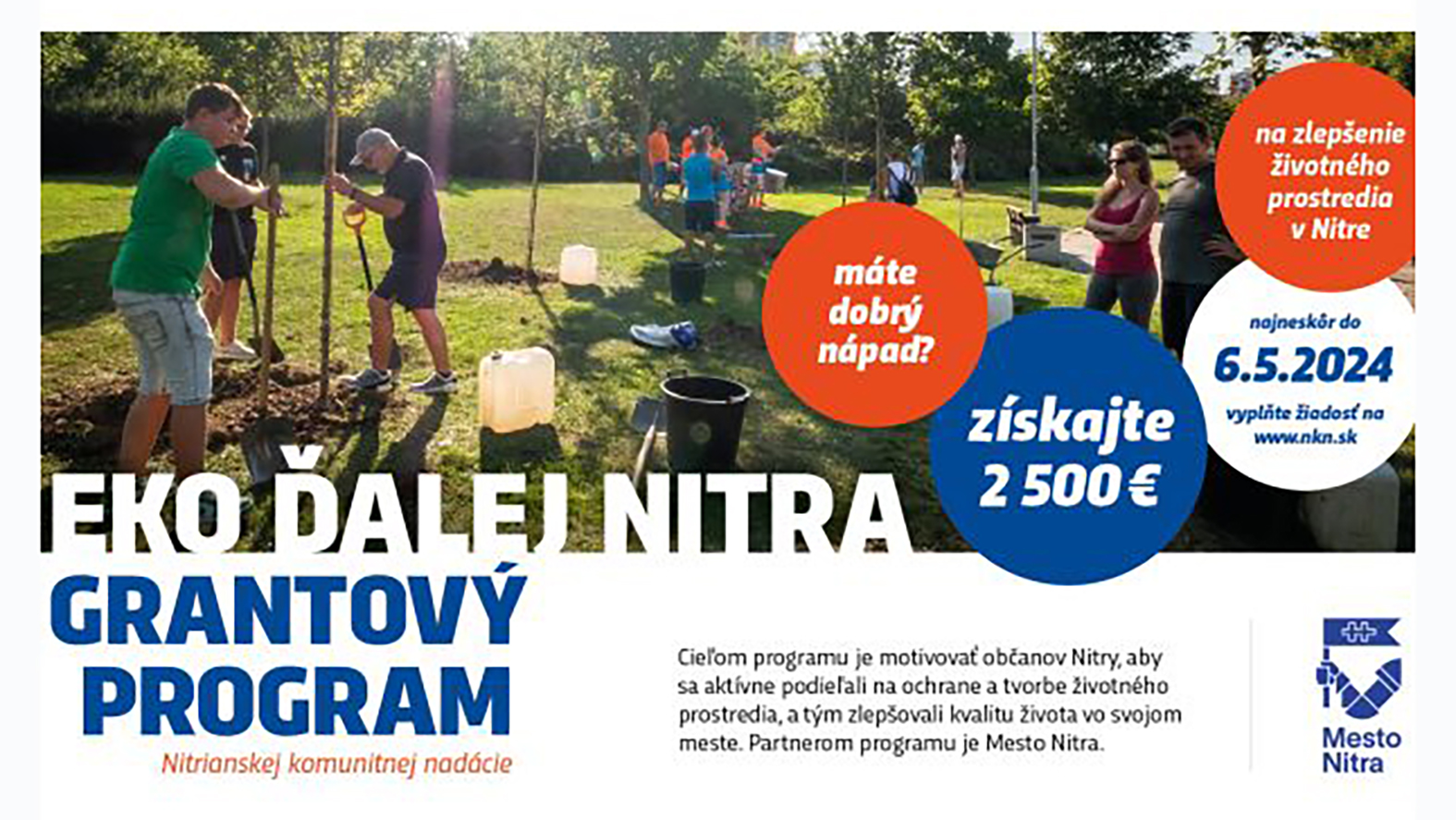 NKN spúšťa nový grantový program Eko ďalej