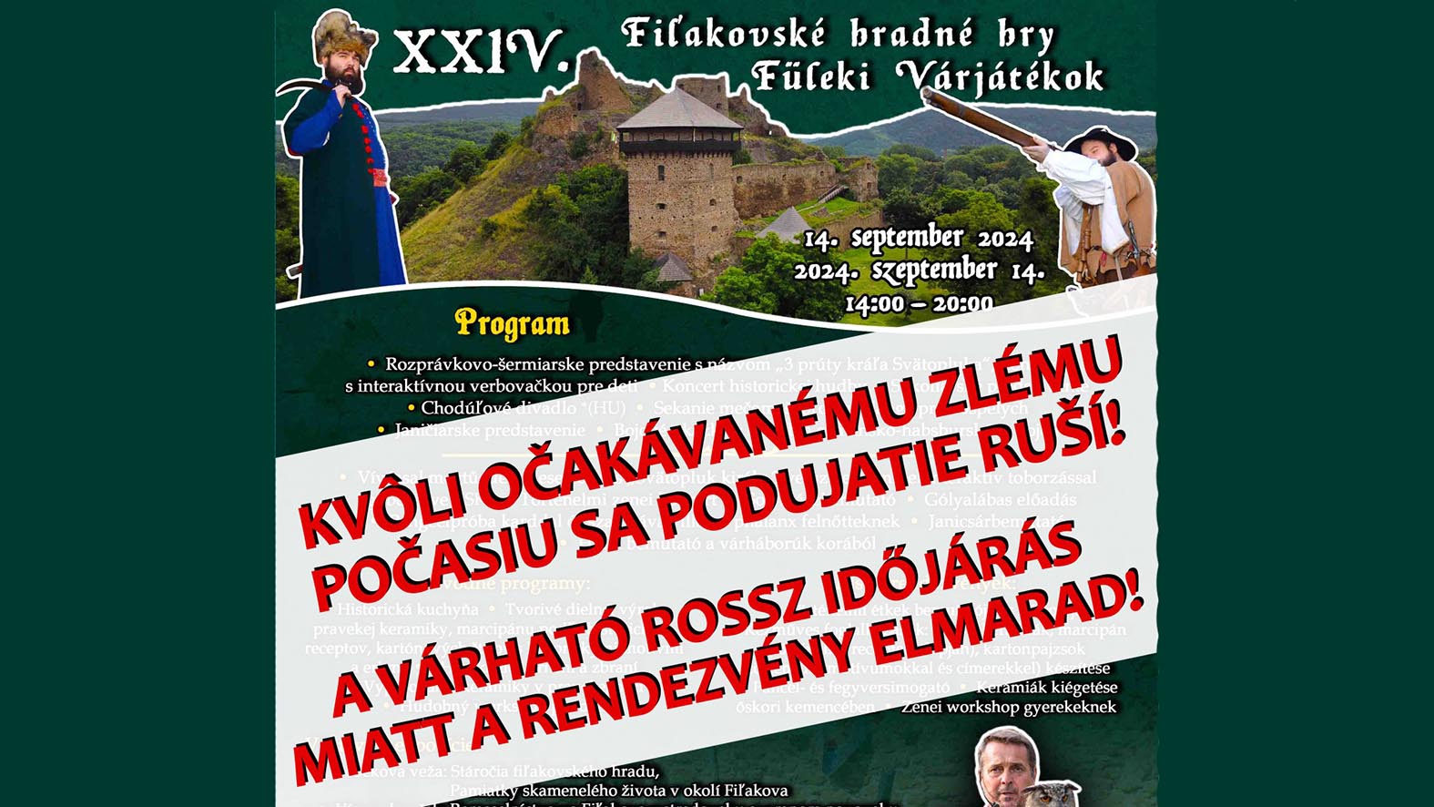 Fiľakovské hradné hry sú zrušené