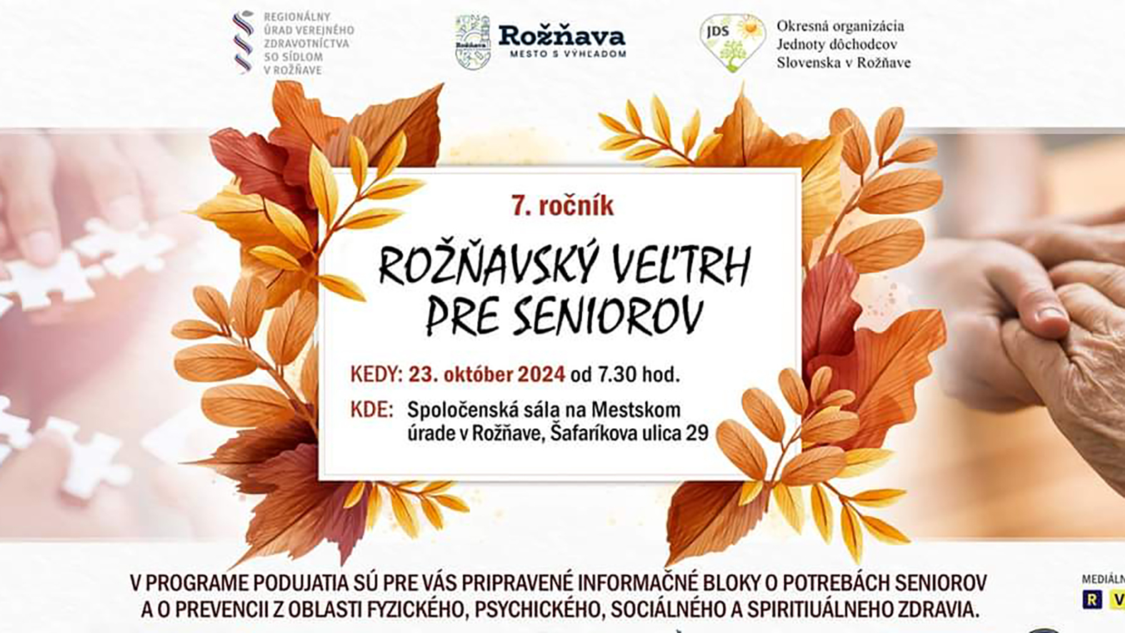 V Rožňave sa uskutoční siedmy ročník Rožňavského veľtrhu pre seniorov