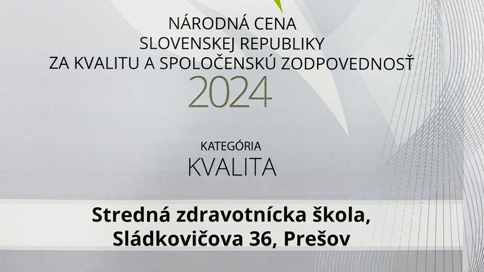 Župná stredná škola získala prestížne ocenenie v oblasti kvality