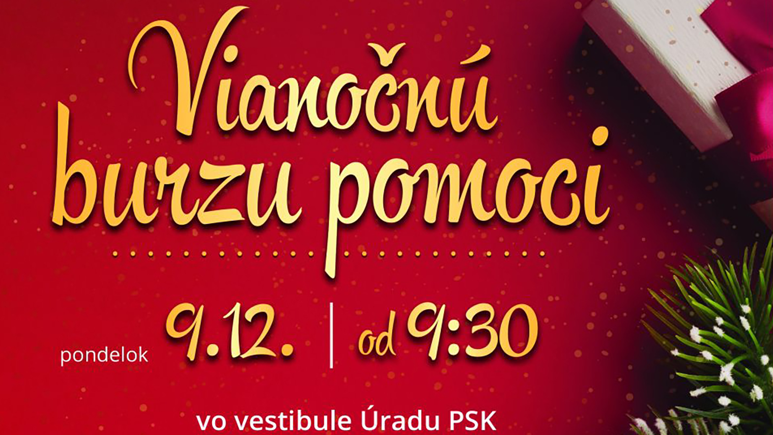 PSK znovu prichádza s Vianočnou burzou pomoci pre núdznych