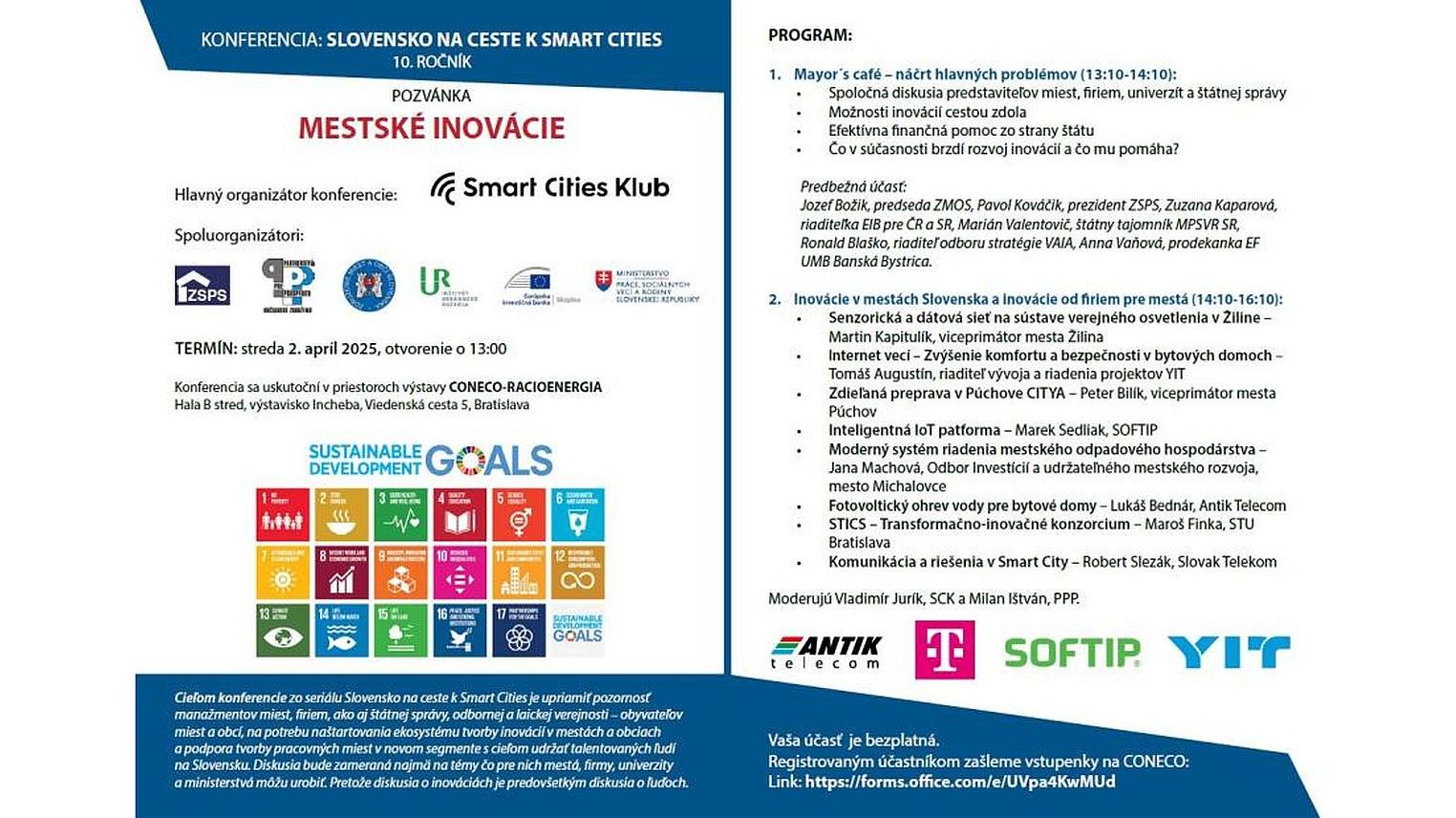Konferencia Slovensko na ceste k Smart Cities: Mestské inovácie
