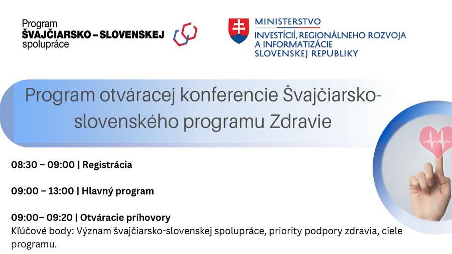 Otváracia konferencia Švajčiarsko-slovenského programu Zdravie