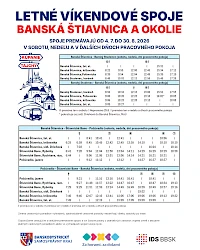 Do Štiavnice a okolia bez auta: IDS BBSK pridá desiatky letných víkendových spojov, nadviažu aj na vlaky