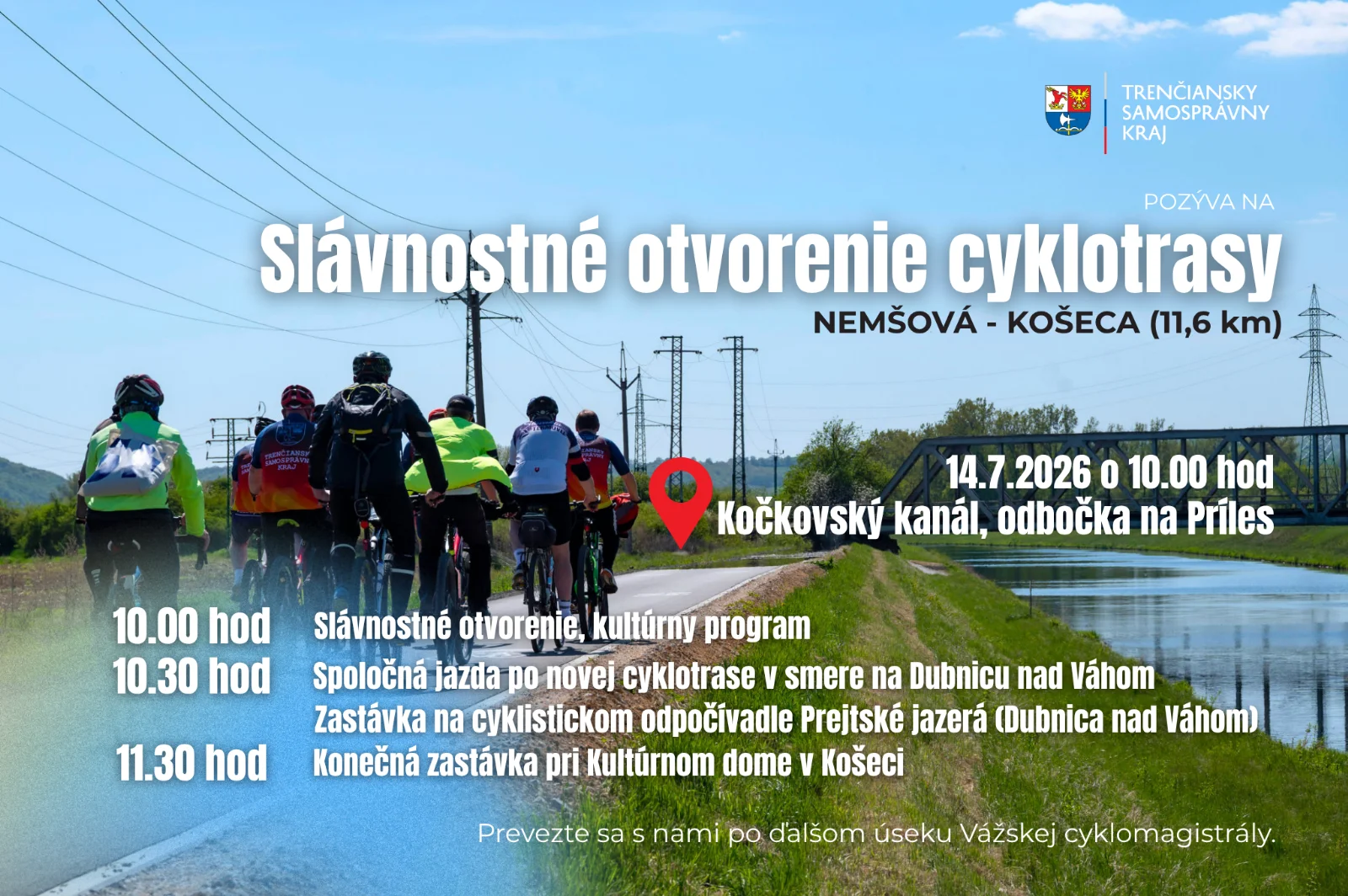 TSK: Už zajtra otvoríme ďalšie kilometre Vážskej cyklomagistrály