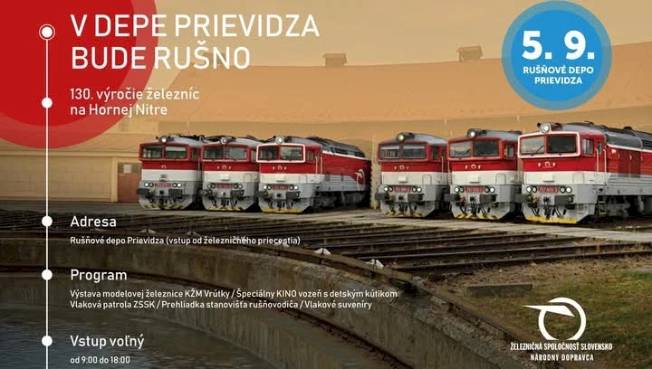 V depe Prievidza bude rušno: Podujatie pripomenie 130 rokov železníc na Hornej Nitre